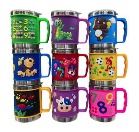 Taza 3d termica acero y goma c tapa