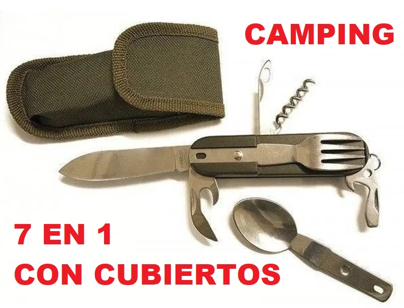 Navaja 7 en 1 con cubiertos estuche