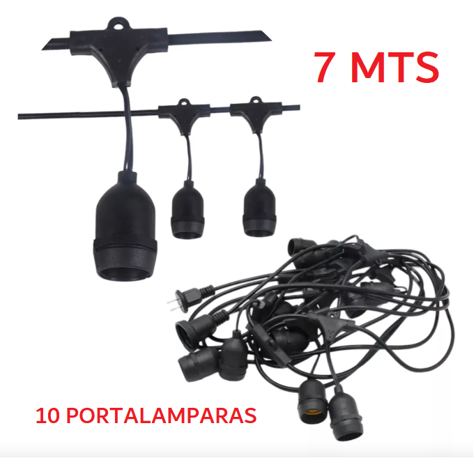 Guirnalda kermese 7mts 10 porta lamparas !