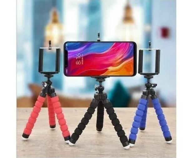 Tripode selfie goma p/celu