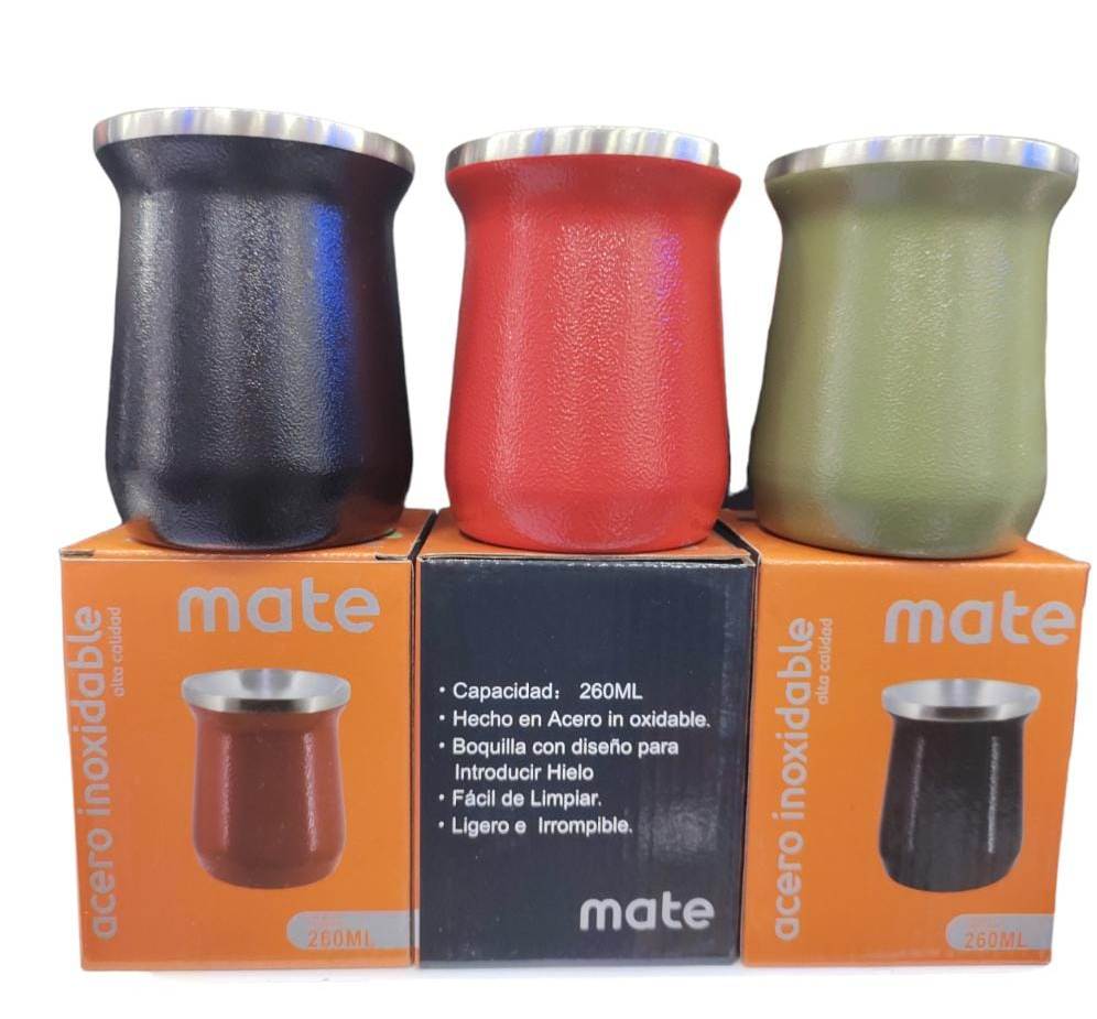 Mate acero 260ml caja naranja bc0197